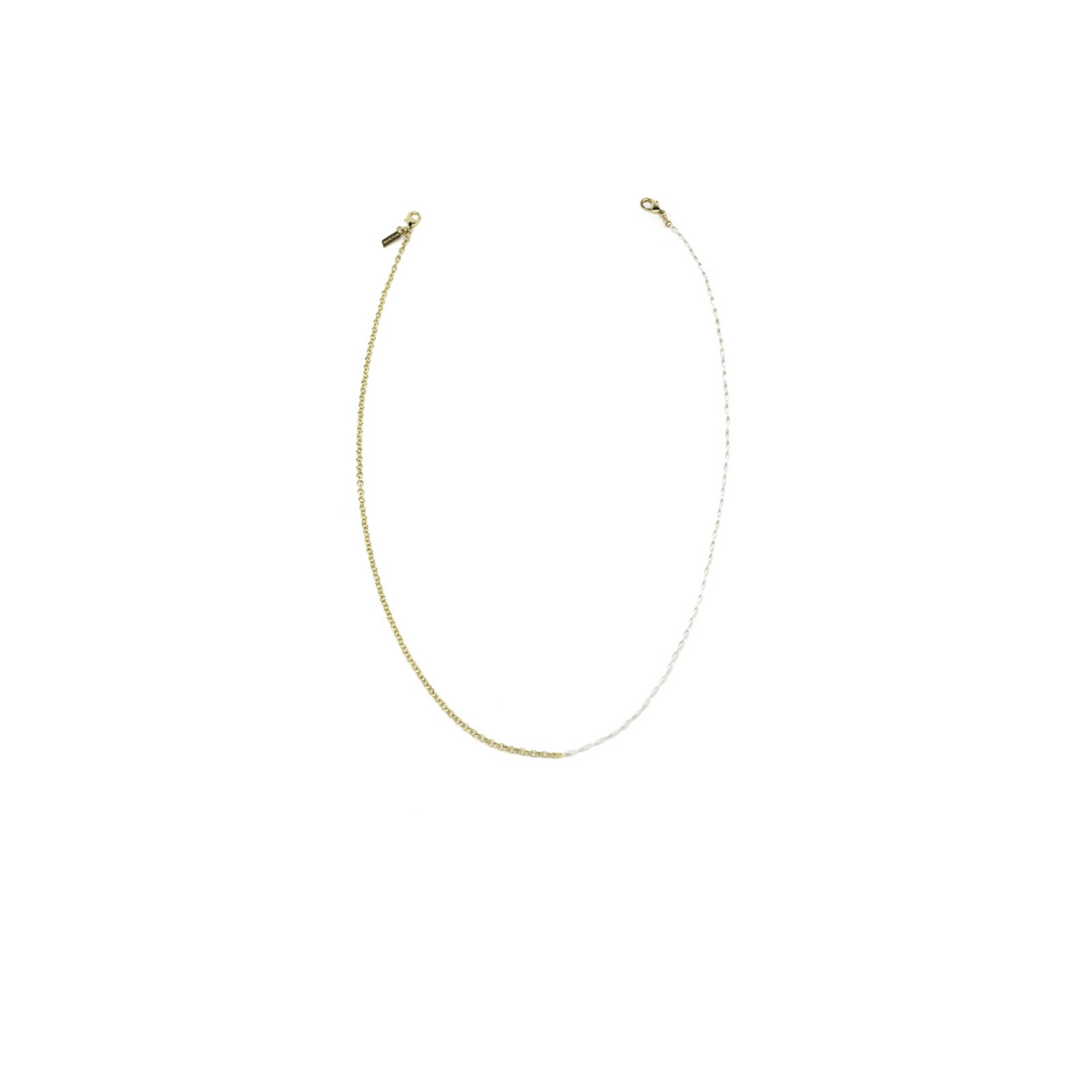 Huma® Accessories: Oval Pearl Chain color Pearl & Brass P02-P - 3/3.