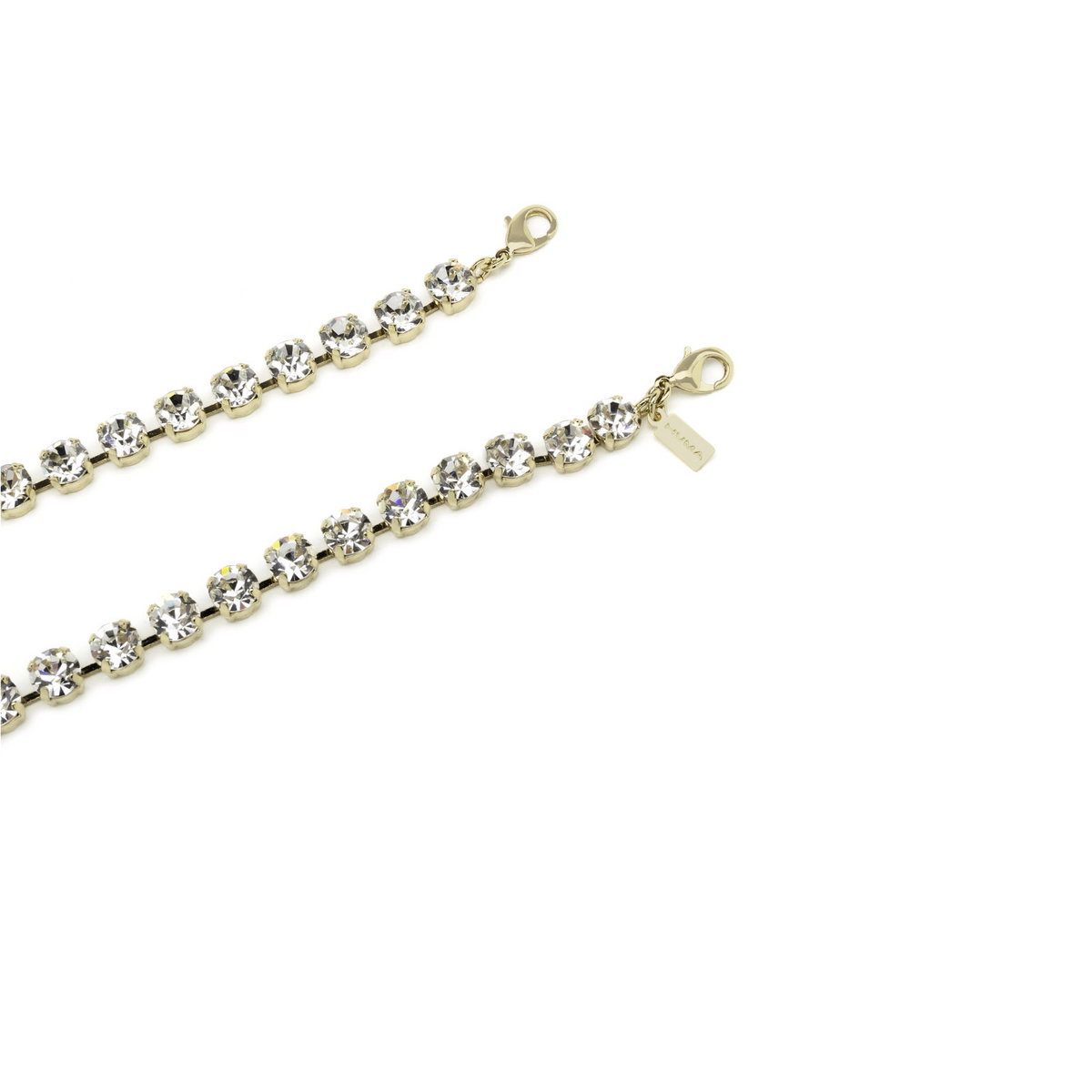Huma® Accessories: Small Strass Chain color Gold S02 - front view.
