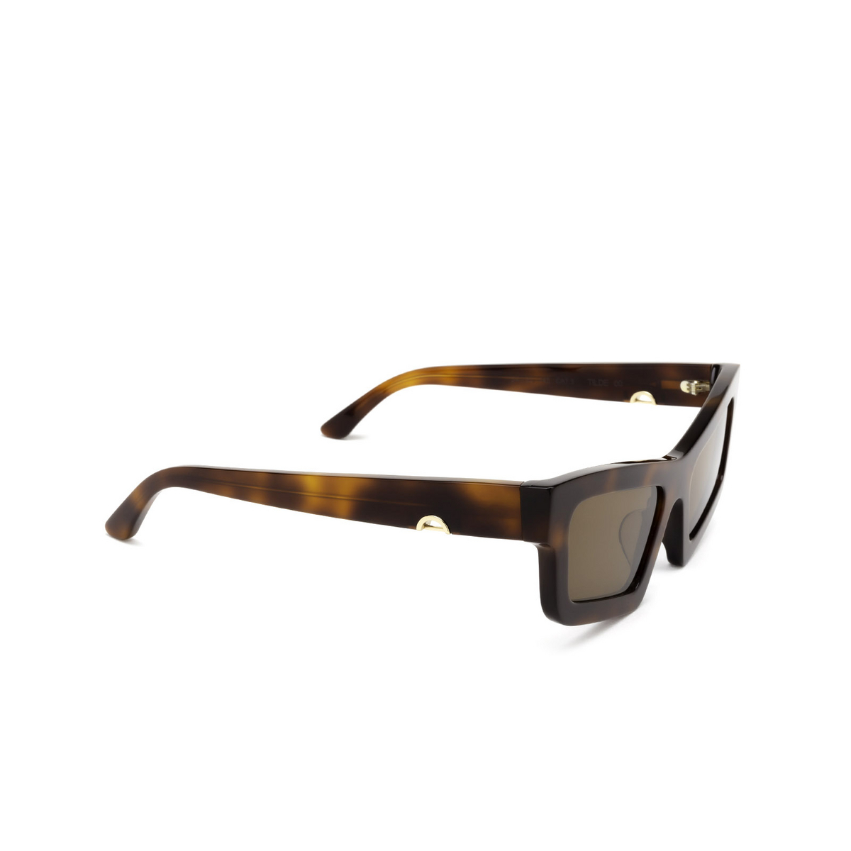 Huma® Rectangle Sunglasses: Tilde color Havana 00 - three-quarters view.