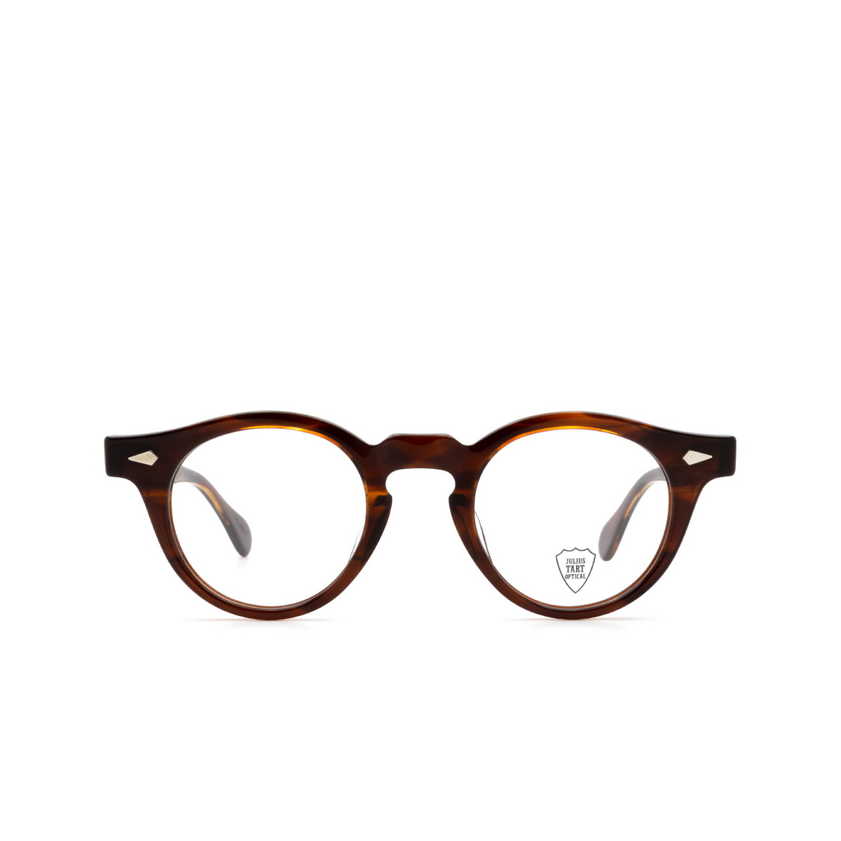 Julius Tart Optical® Round Eyeglasses: Harold color Demi-amber - front view.