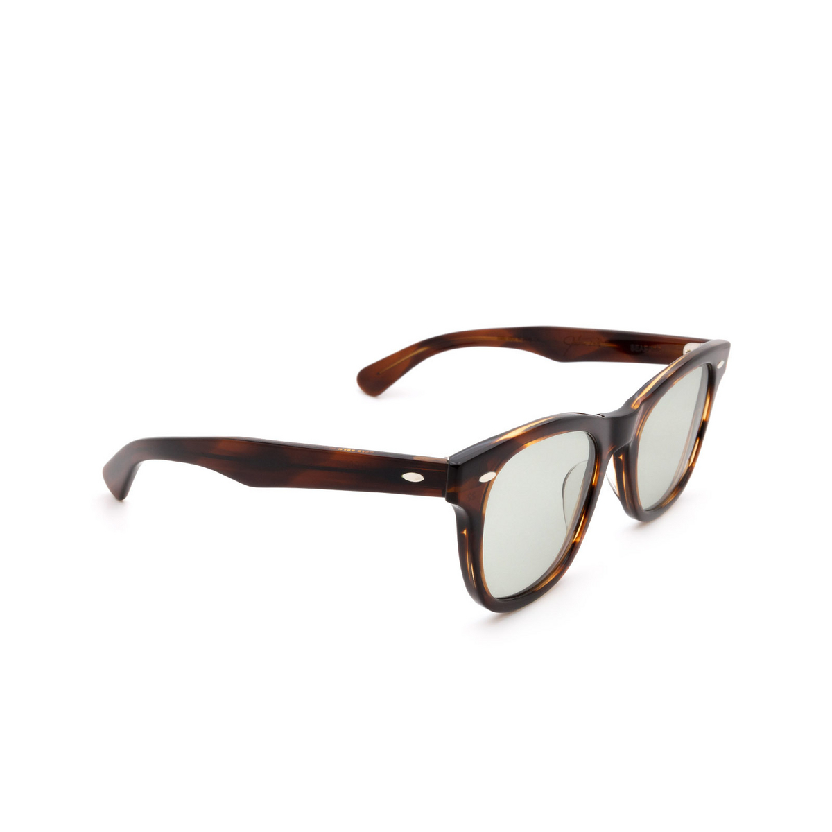 Julius Tart Optical® Square Sunglasses: Seafare color Demi Amber - three-quarters view.