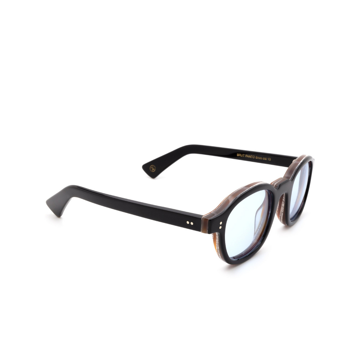 Lesca BRUT PANTO 8MM Sunglasses 13 Black - three-quarters view