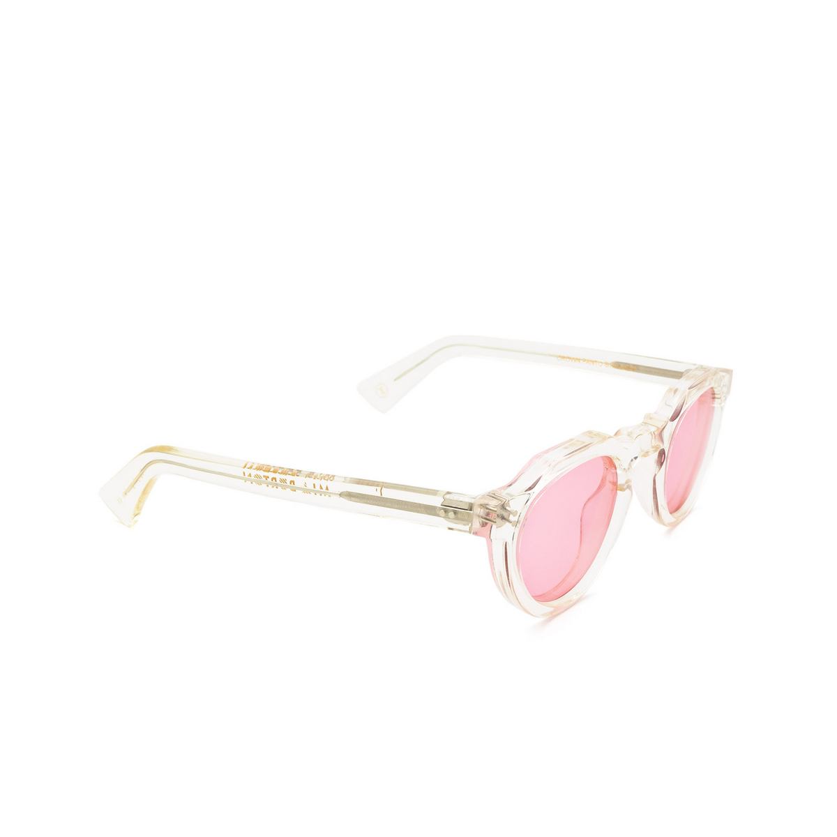 Lesca® Irregular Sunglasses: Crown Panto X Mia Burton color 21 - SELF-LOVING PINK - three-quarters view.