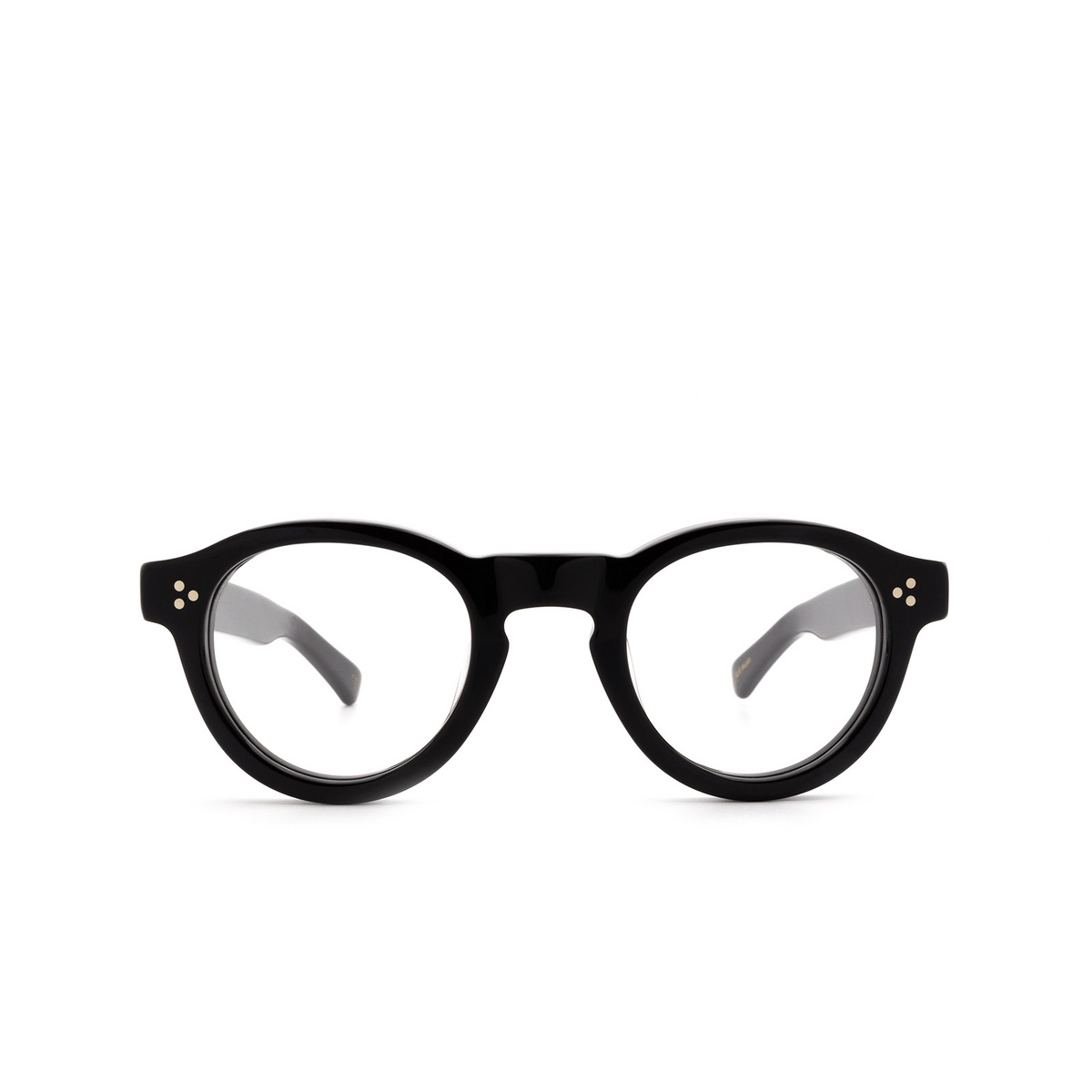 Lesca® Round Eyeglasses: Gaston Optic color Noir Matt 5 - front view.