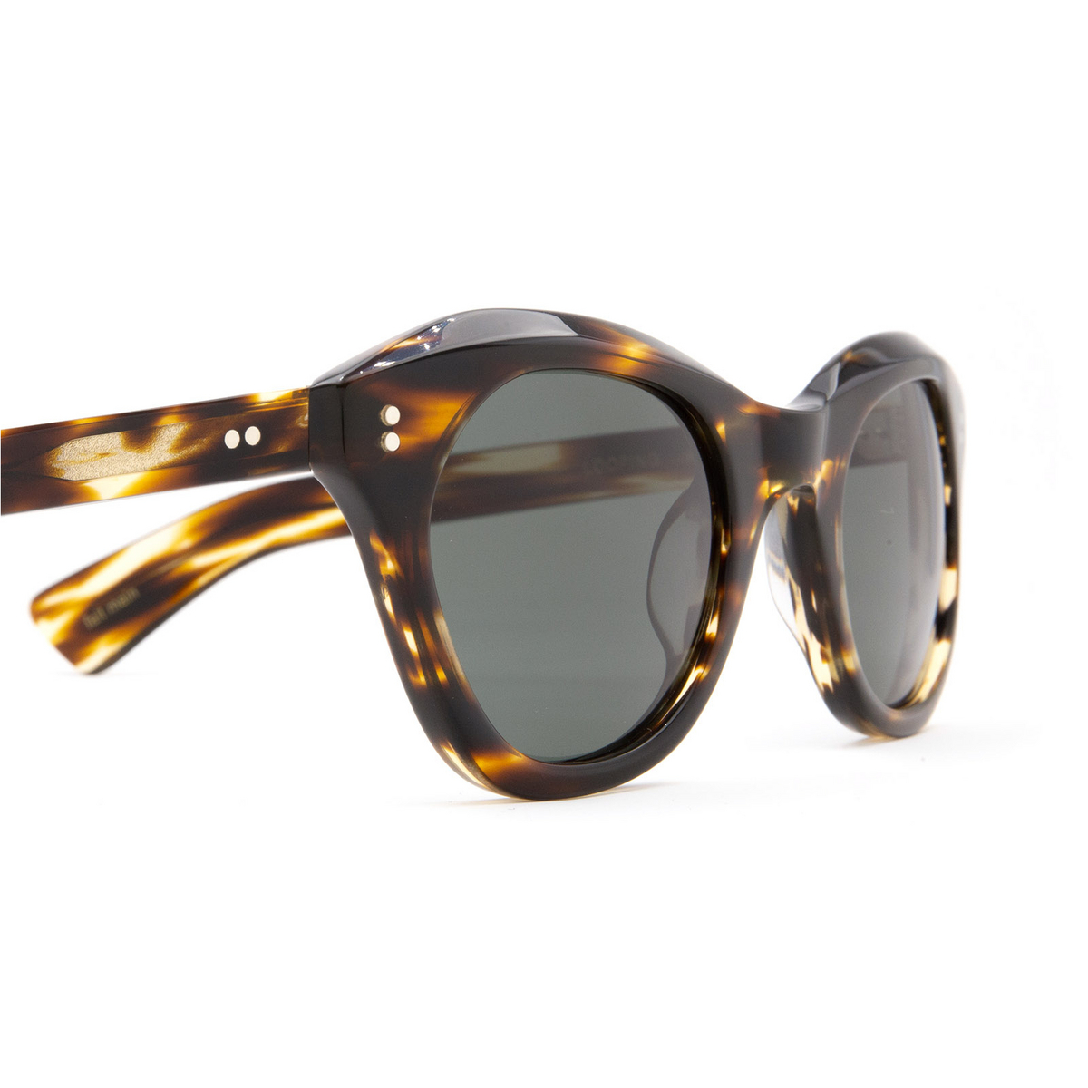 Lesca® Square Sunglasses: Looping color Striped Havana A3 - 3/3.