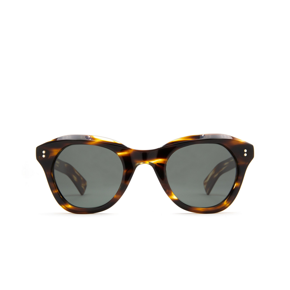 Lesca® Square Sunglasses: Looping color Striped Havana A3 - front view.