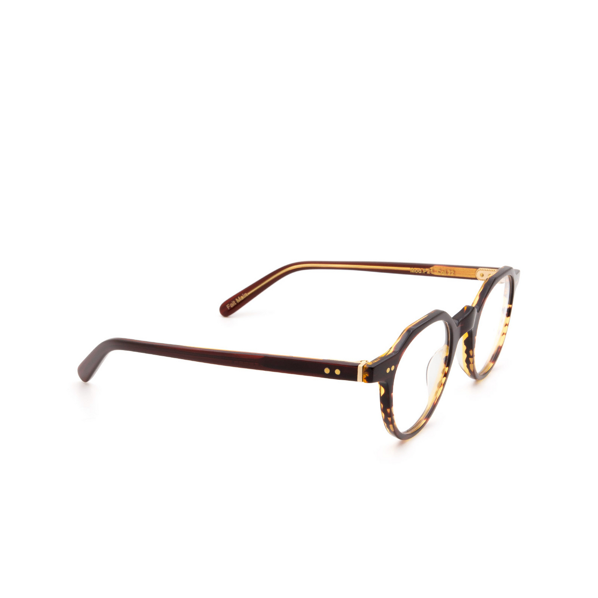 Lesca P21 Eyeglasses 22 Dark Havana - three-quarters view