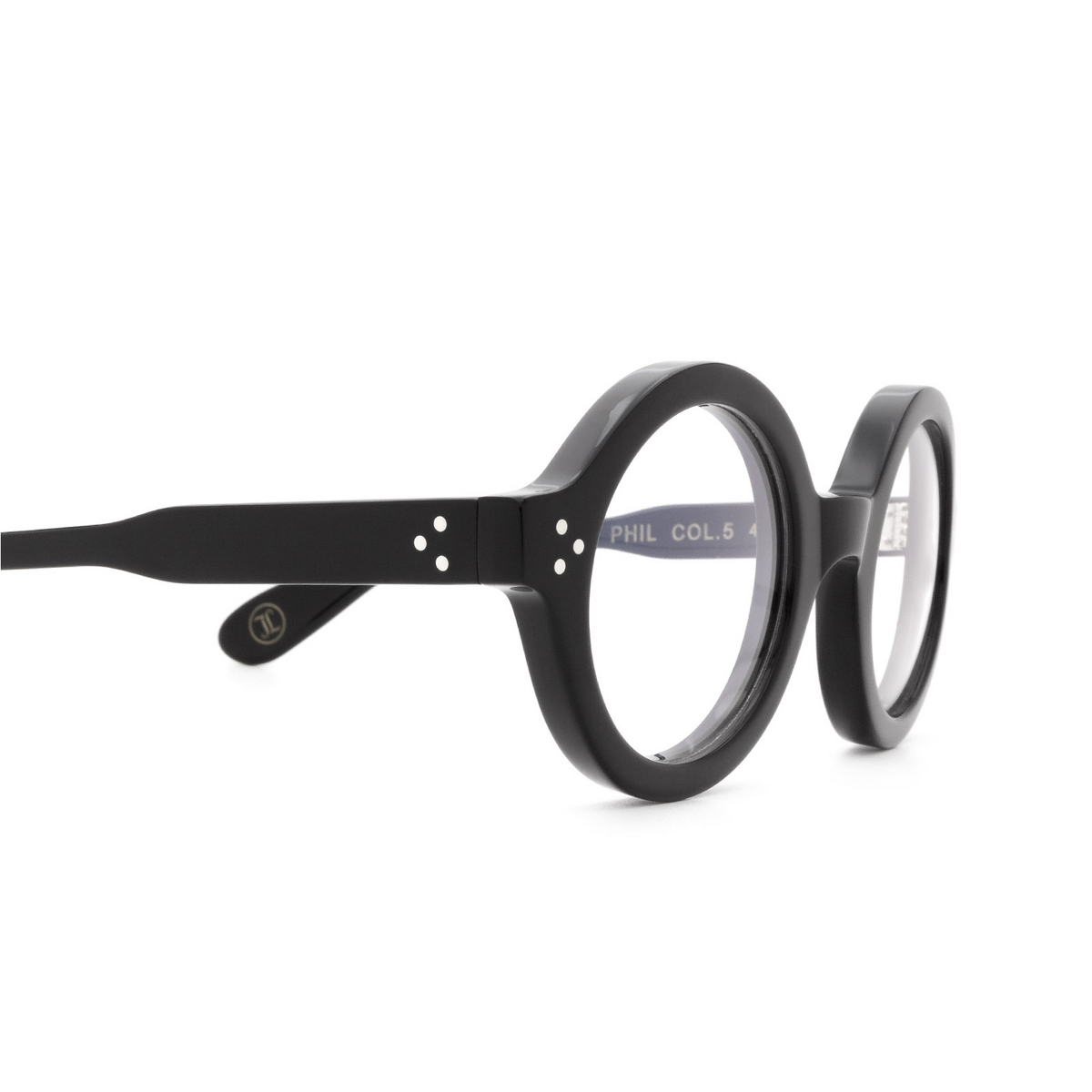 Lesca® Round Eyeglasses: Phil color Black 5 - 3/3.