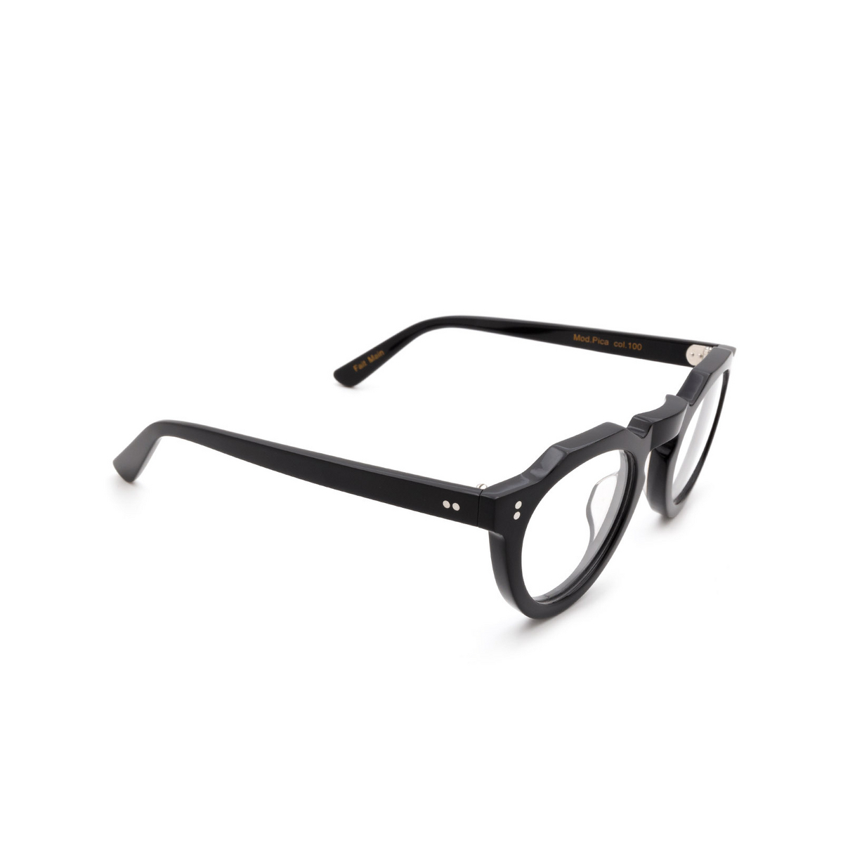 Lesca PICA Eyeglasses 100 Black - three-quarters view