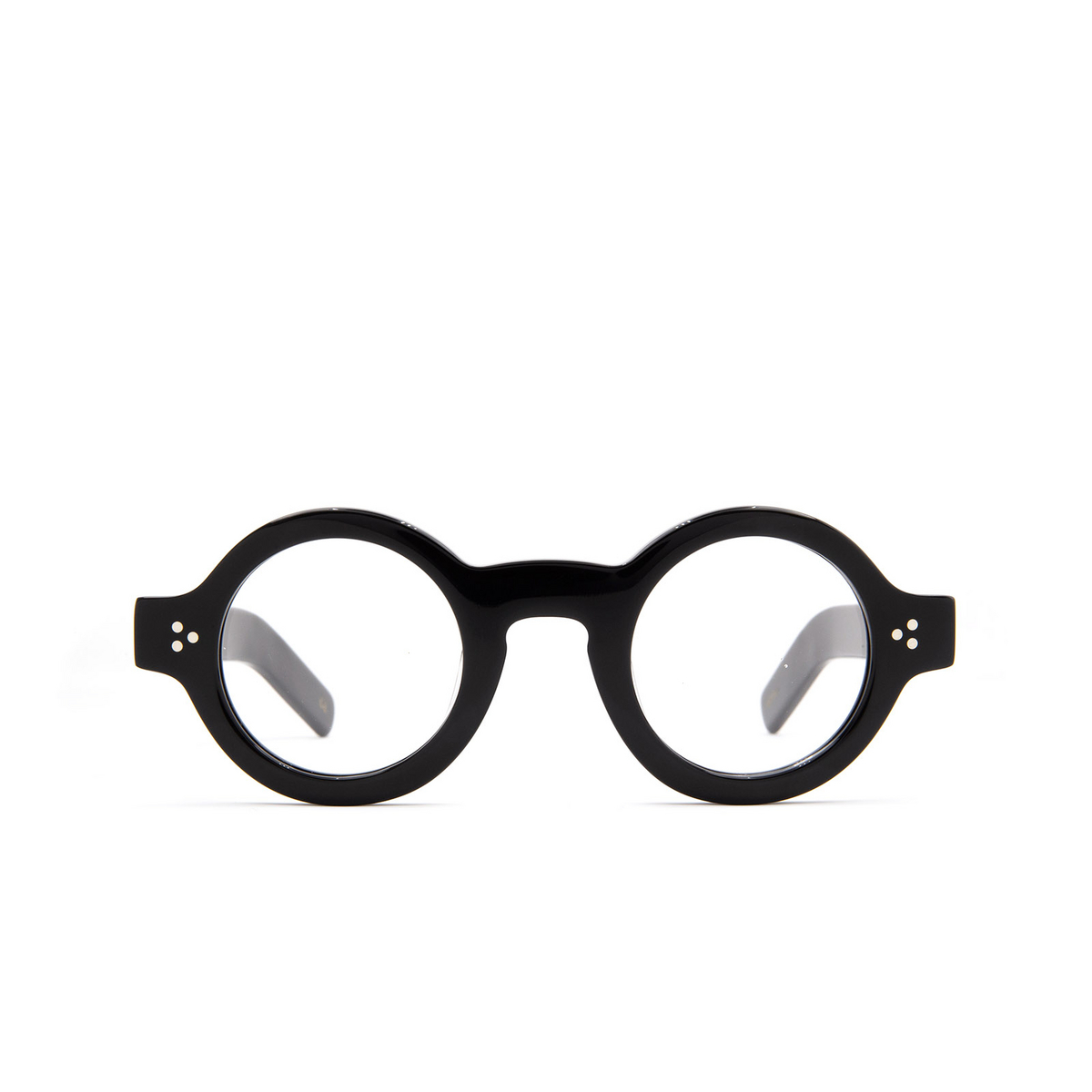 Lesca® Round Eyeglasses: Tabu Optic color Black 5 - front view.