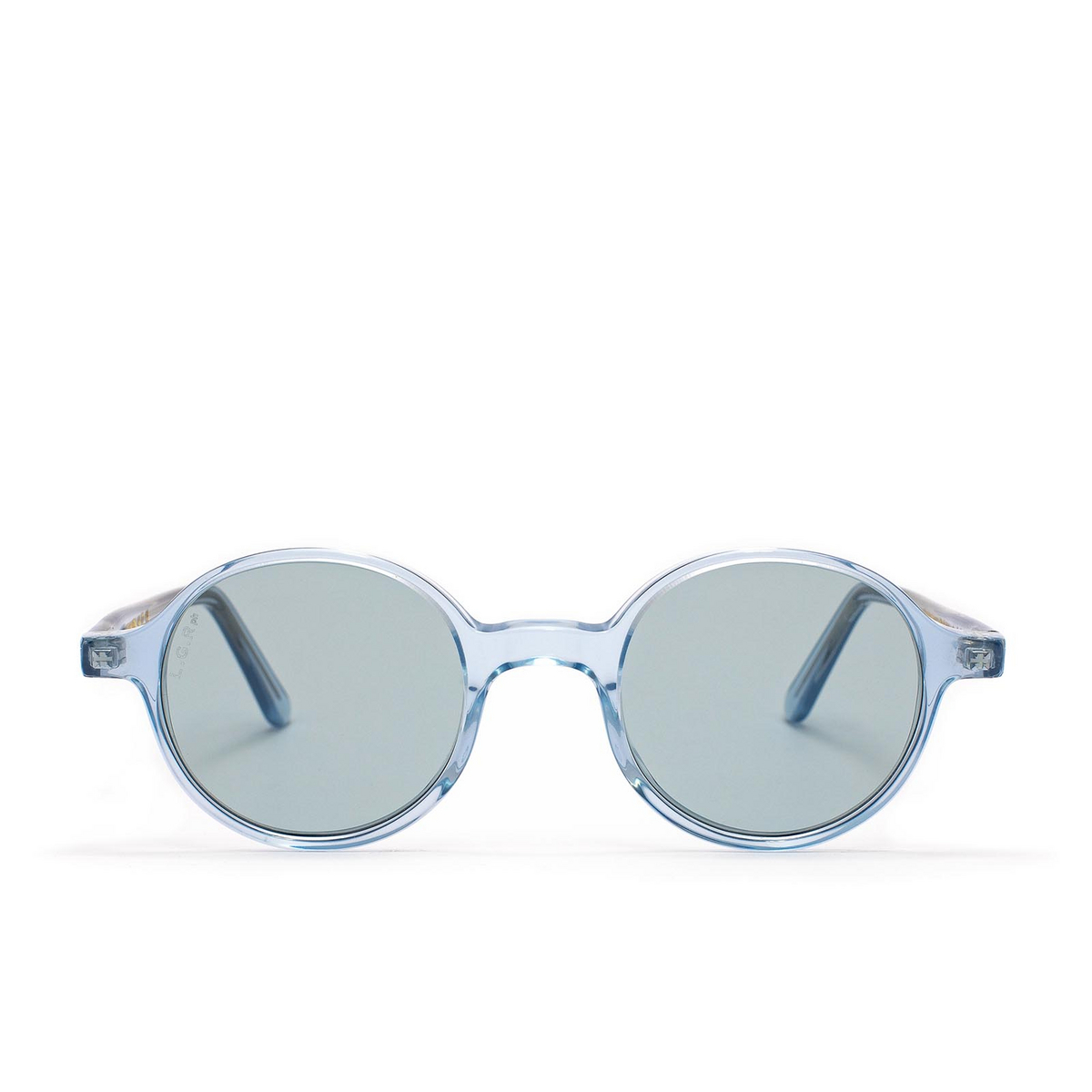 L.G.R® Round Sunglasses: Reunion color Crystal Blue 72 - front view.