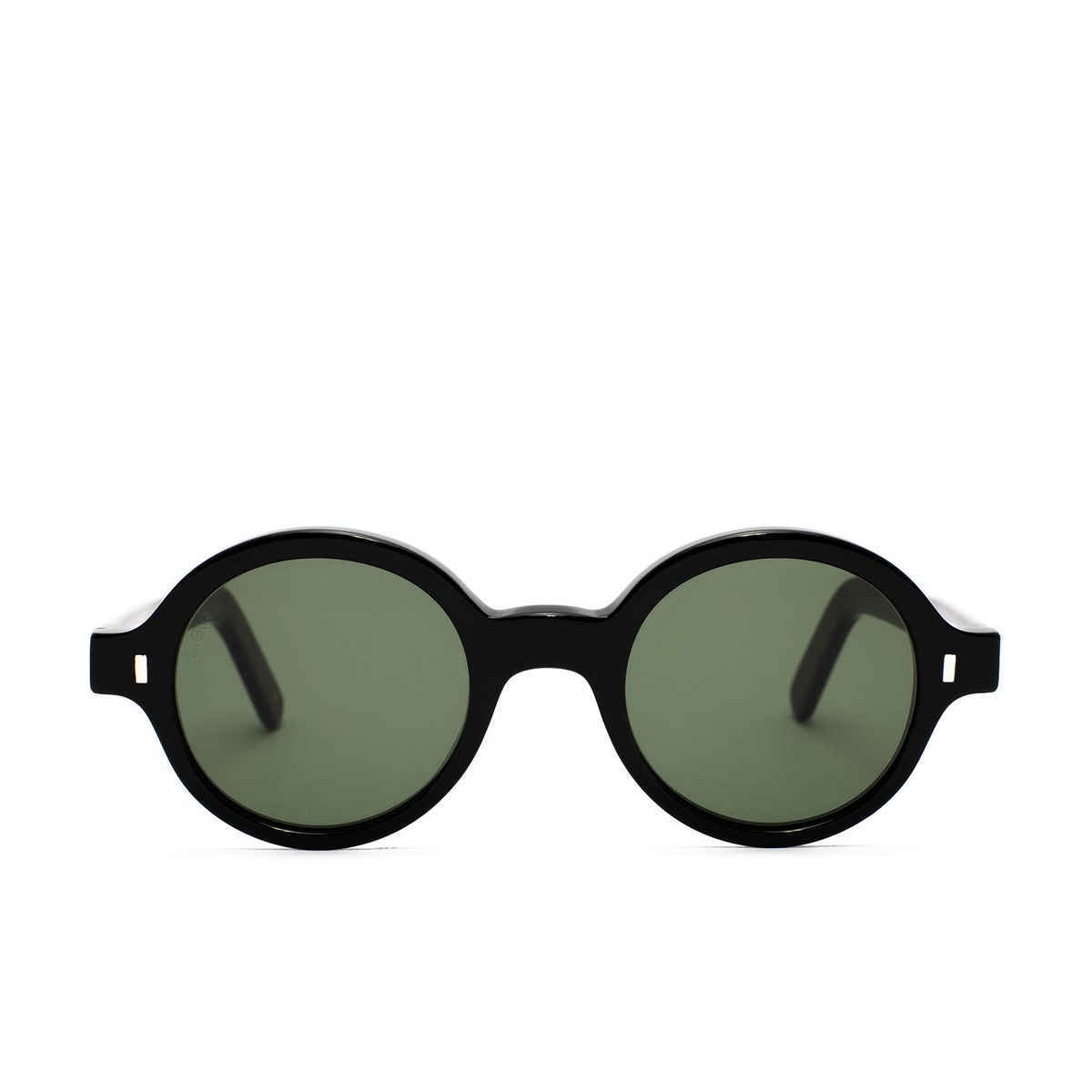 L.G.R® Round Sunglasses: Reunion Bold color Black 01 - front view.