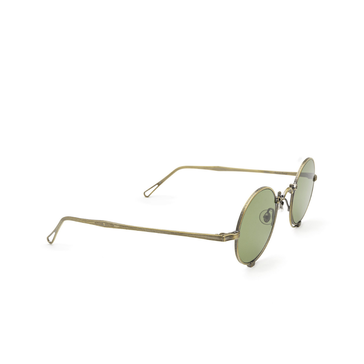 Matsuda® Round Sunglasses: 10601H color Antique Gold Ag - three-quarters view.