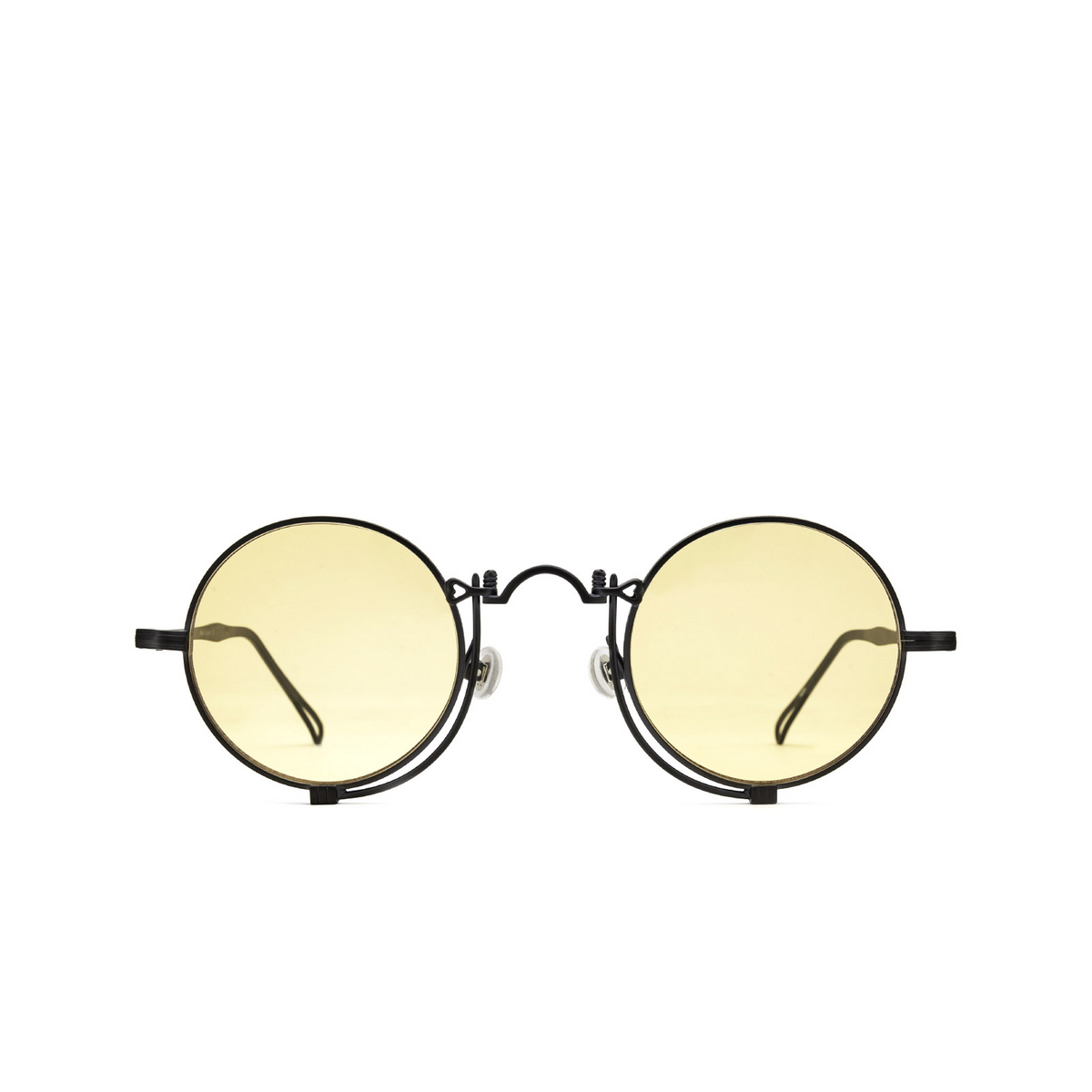 Matsuda® Round Sunglasses: 10601H color Matte Black Mbk - front view.