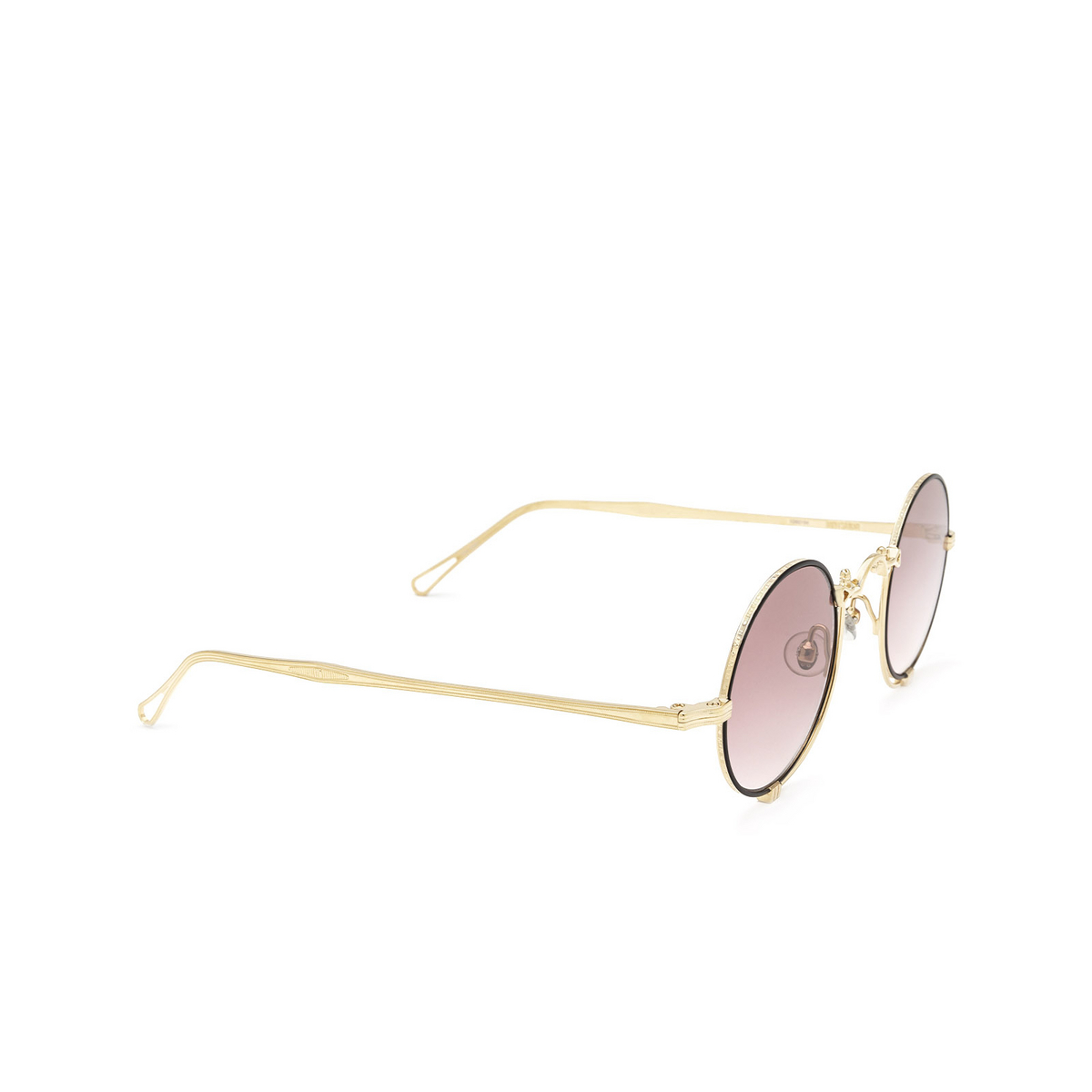 Matsuda® Round Sunglasses: 10601H color Rose Gold - Matte Black Rg-mbk - three-quarters view.