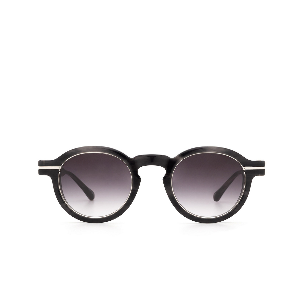 Matsuda M2050 Sunglasses BKS-BS Black Stripe / Brushed Silver - front view