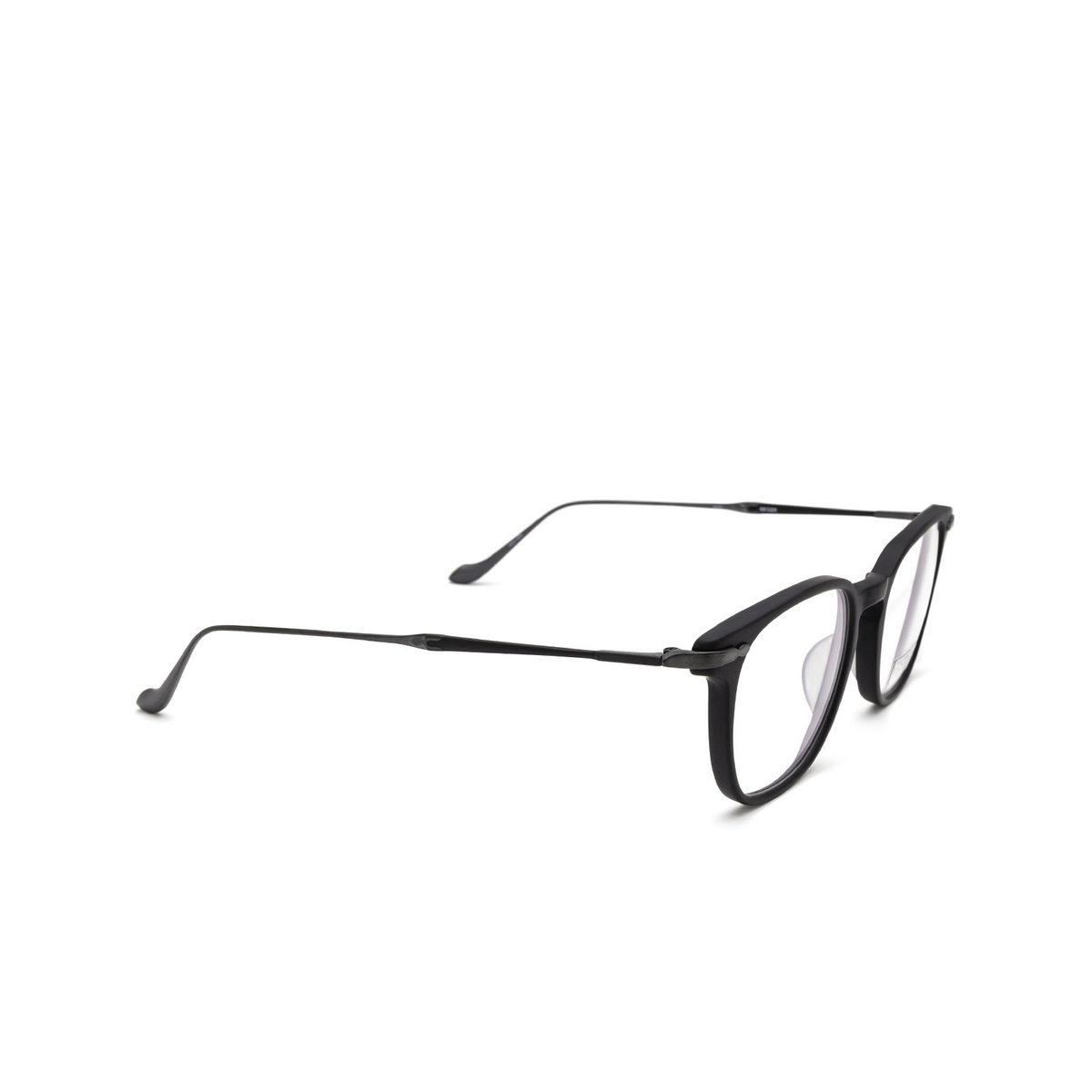 Matsuda® Square Eyeglasses: M2052 color Matte Black - Matte Black Mbk-mbk - three-quarters view.