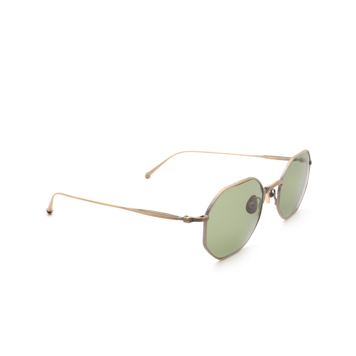 Matsuda® Square Sunglasses: M3086 color Antique Gold Ag - three-quarters view.