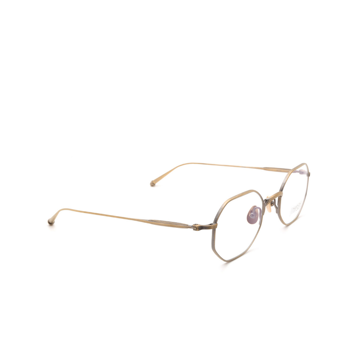 Matsuda® Square Eyeglasses: M3086 OPT color Antique Gold Ag - three-quarters view.