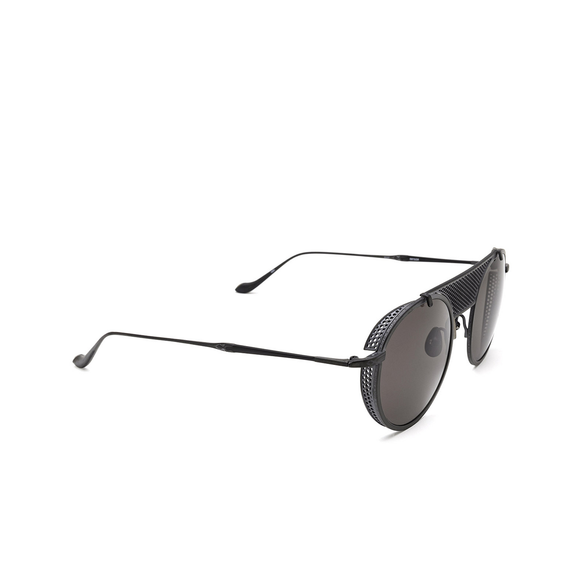 Matsuda® Round Sunglasses: M3097 color Matte Black Mbk - three-quarters view.