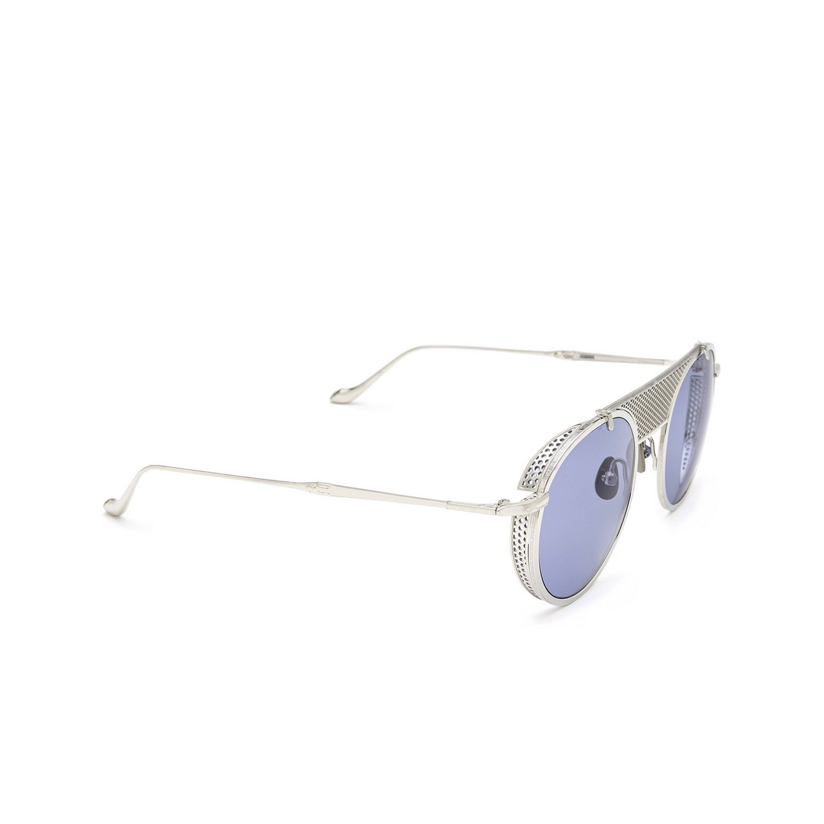 Matsuda® Round Sunglasses: M3097 color Palladium White Pw - three-quarters view.