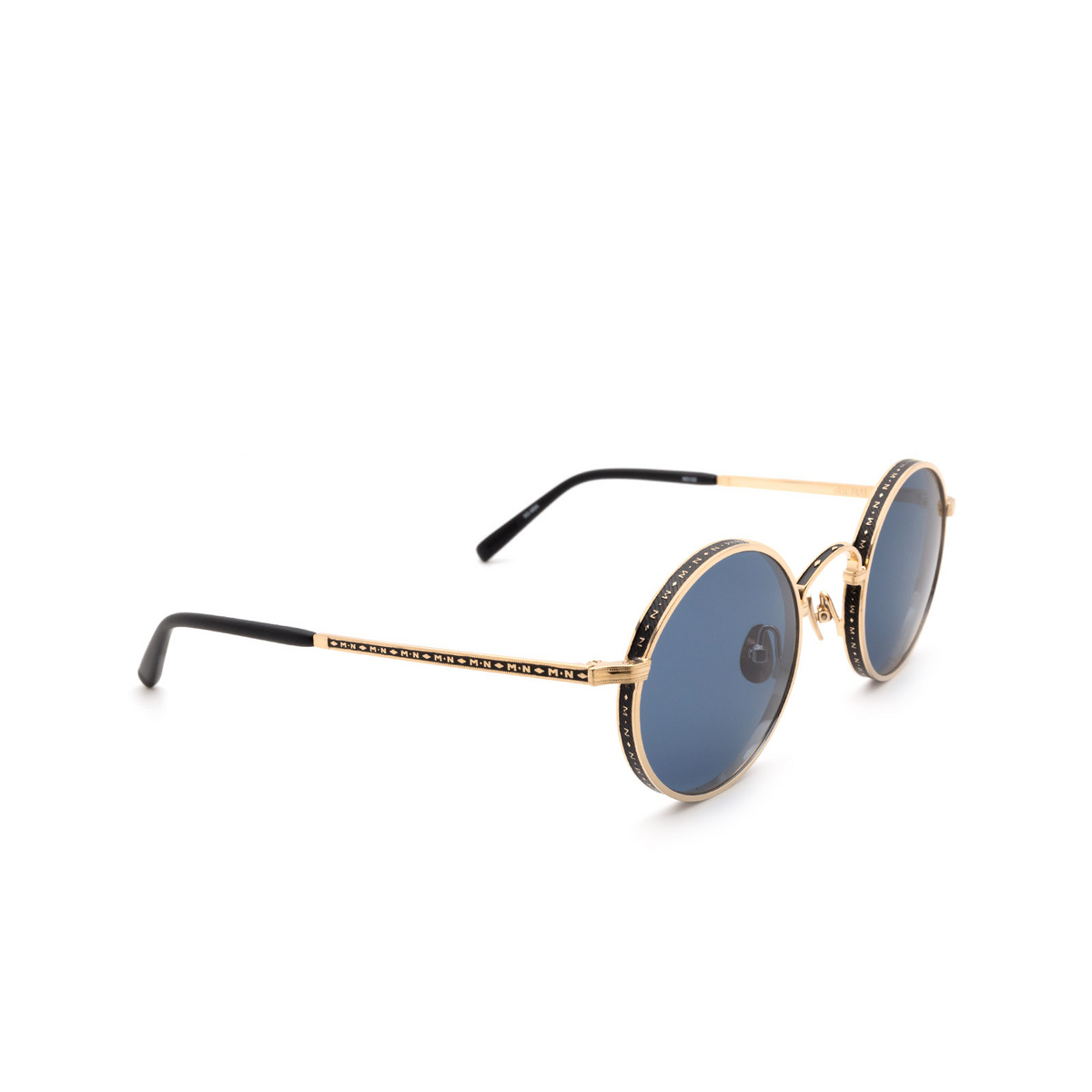 Matsuda M3100 Sunglasses BG-MBK Brushed Gold / Matte Black - three-quarters view