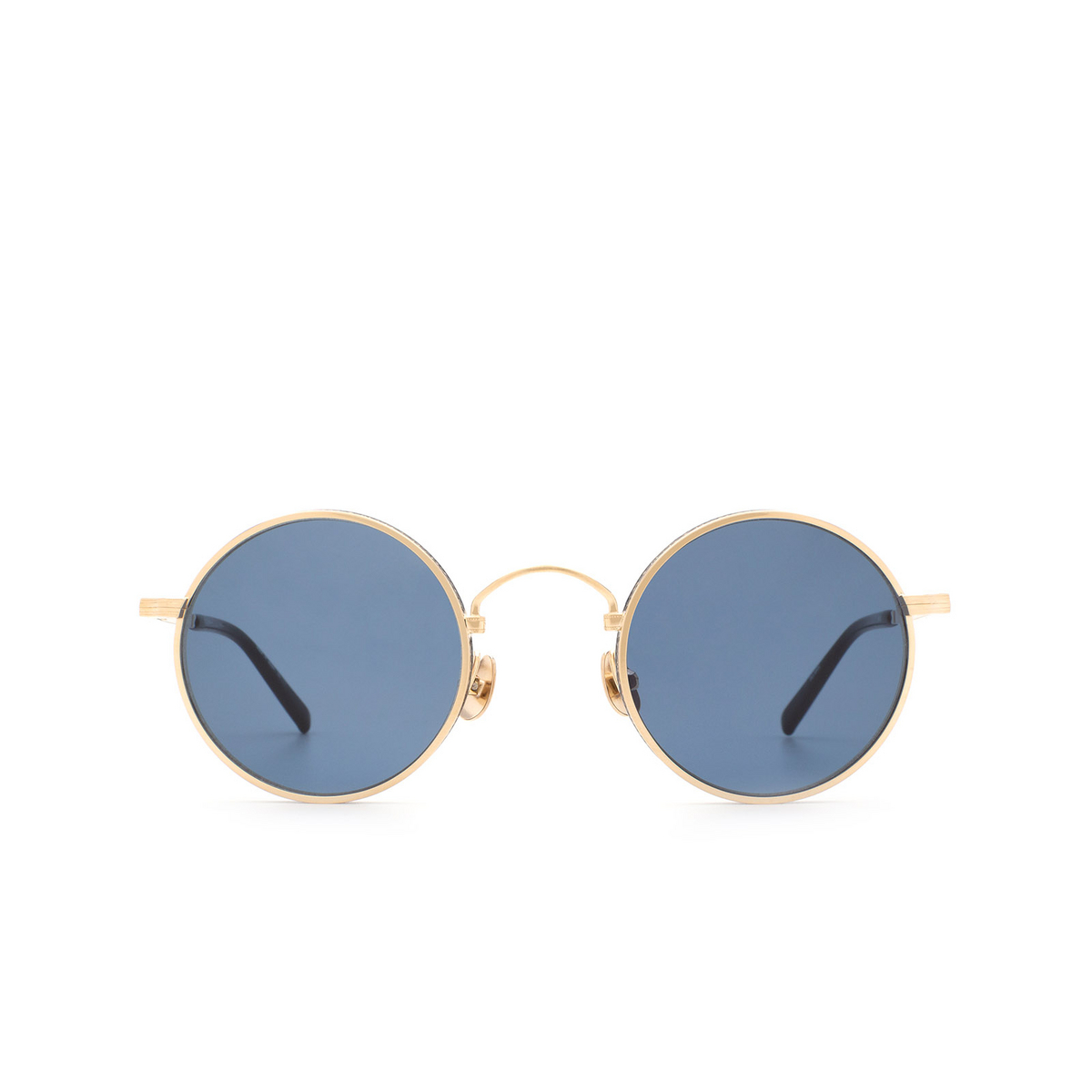 Matsuda® Round Sunglasses: M3100 color Brushed Gold / Matte Black Bg-mbk - front view.