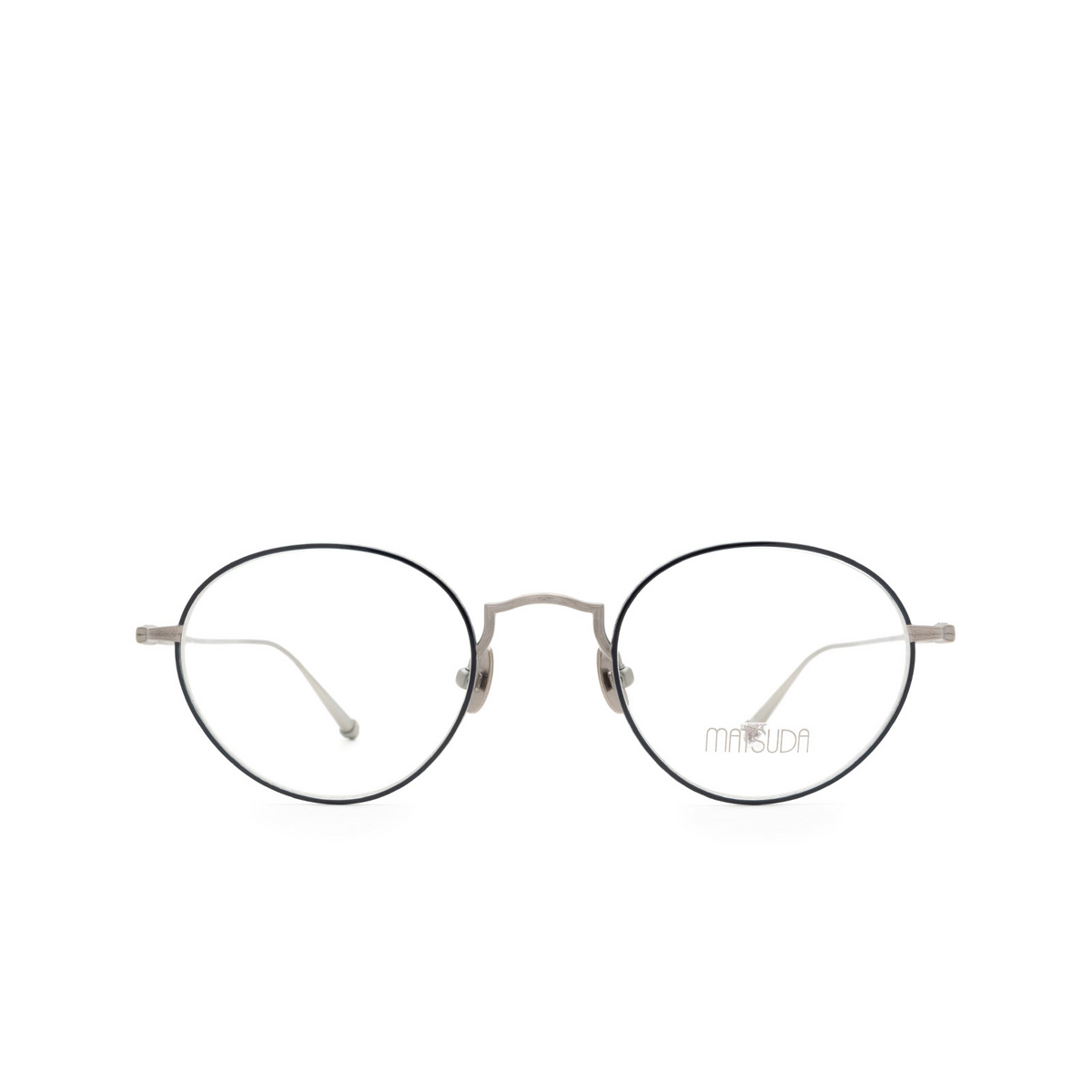 Matsuda® Round Eyeglasses: M3103 color Antique Silver As - front view.