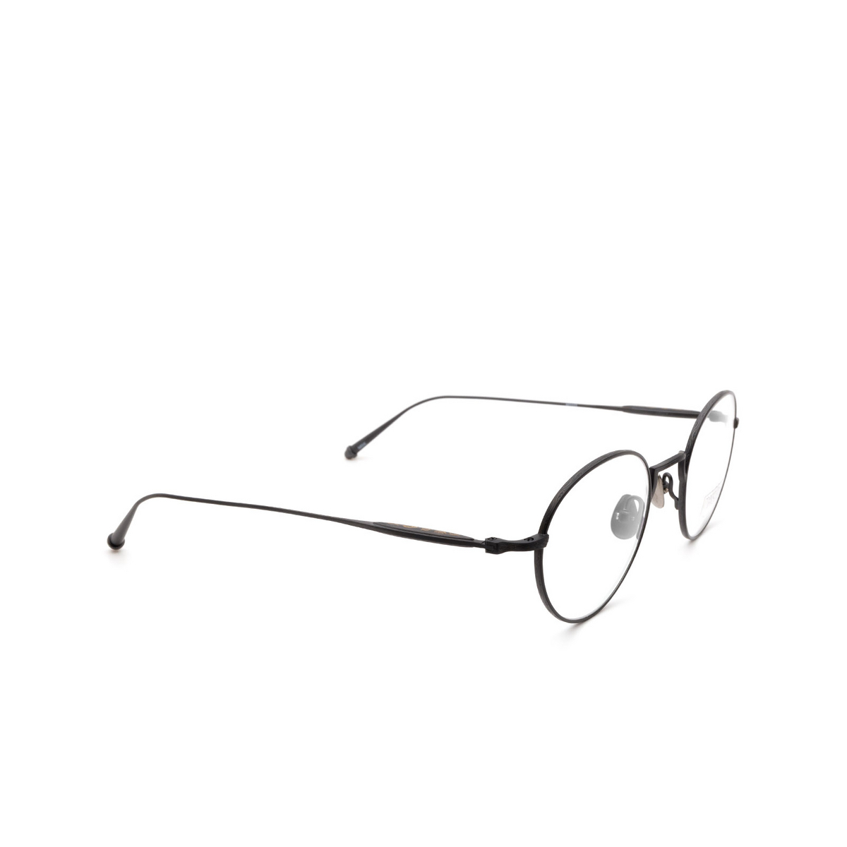 Matsuda® Round Eyeglasses: M3103 color Matte Black Mbk - three-quarters view.