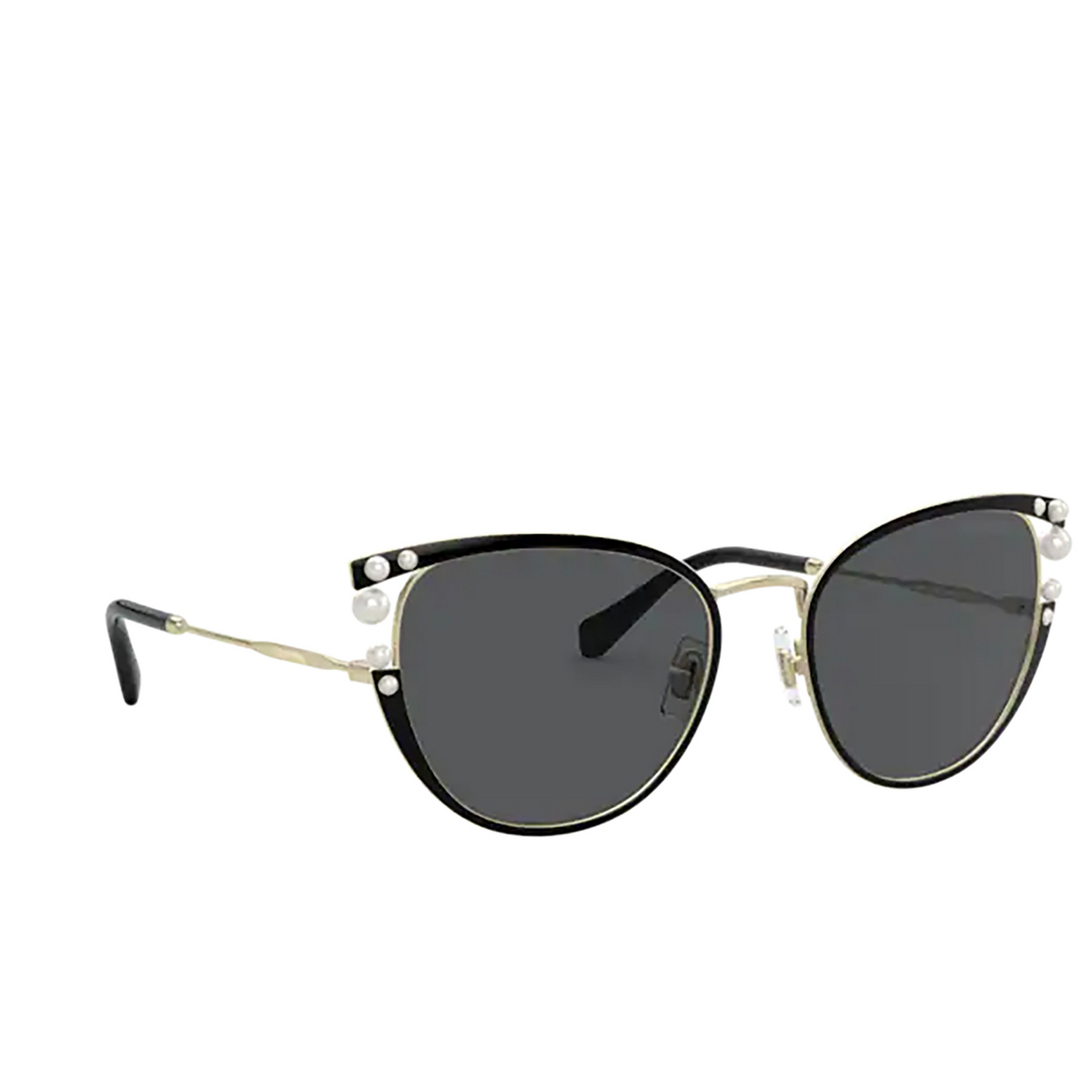 Miu Miu® Cat-eye Sunglasses: Core Collection MU 62VS color Black AAV5S0 - three-quarters view.