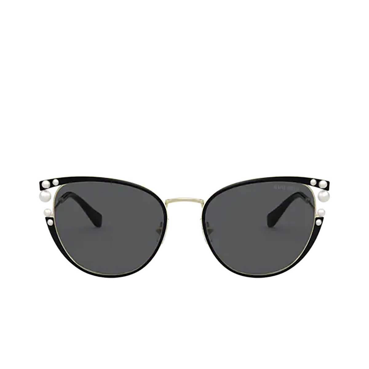 Miu Miu® Cat-eye Sunglasses: Core Collection MU 62VS color Black AAV5S0 - front view.
