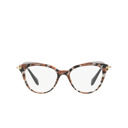 Miu Miu® Cat-eye Eyeglasses: MU 01QV color Grey Havana / Cocoa / Grey Transp 1111O1.