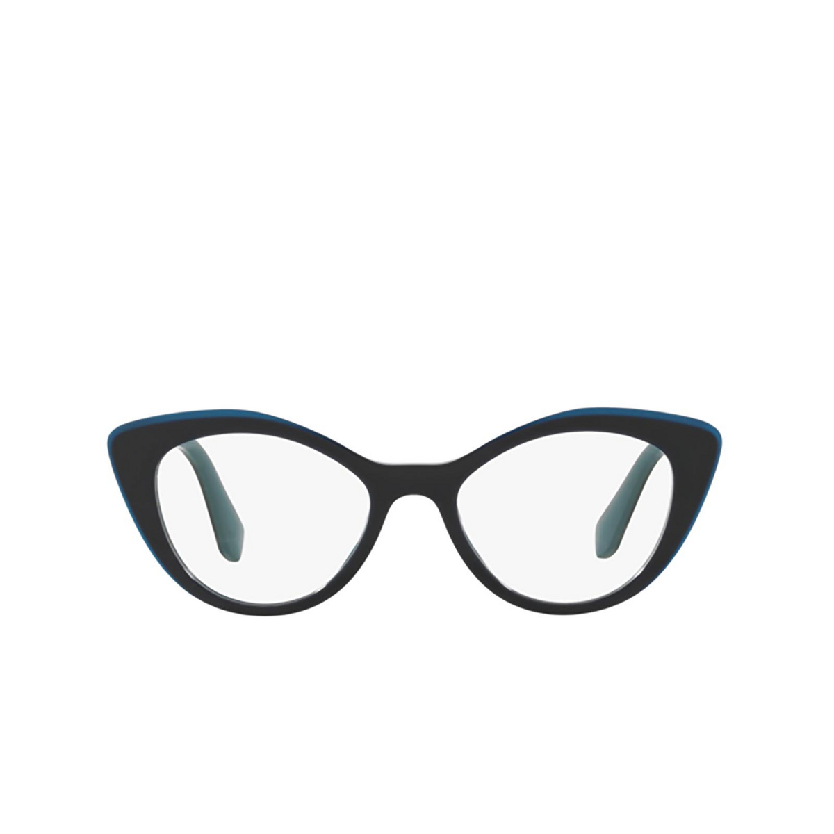 Miu Miu® Cat-eye Eyeglasses: MU 01RV color Blue / Top Opal Blue TMY1O1 - front view.