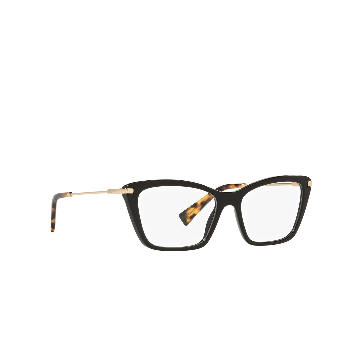 Miu Miu® Cat-eye Eyeglasses: MU 01UV color Black 1AB1O1 - three-quarters view.