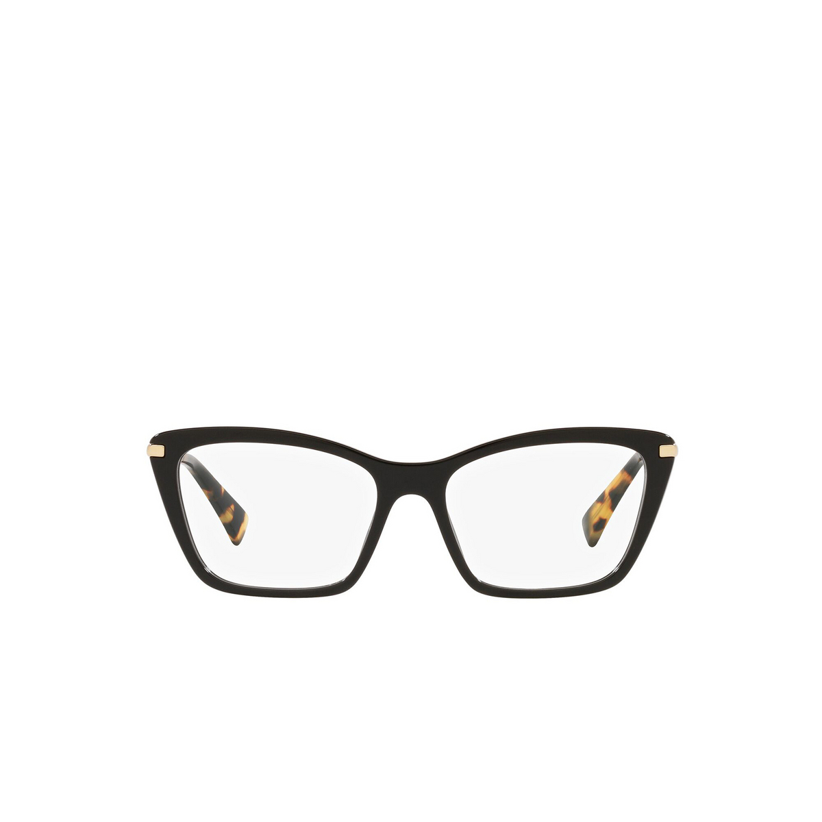 Miu Miu® Cat-eye Eyeglasses: MU 01UV color Black 1AB1O1 - front view.
