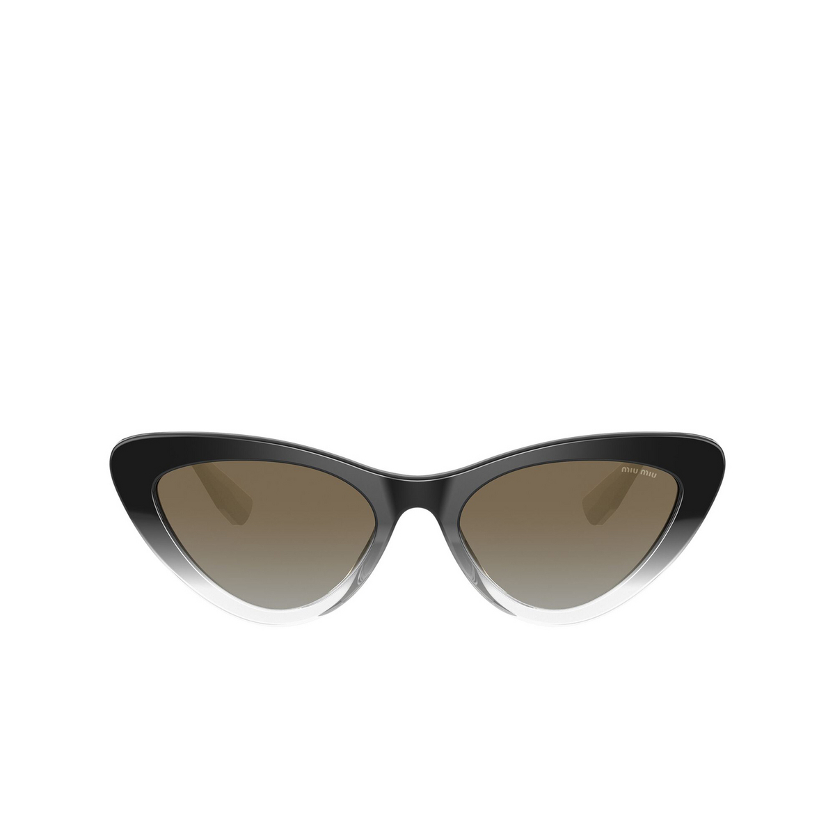 Miu Miu® Cat-eye Sunglasses: MU 01VS color Black Gradient 1140A7 - front view.