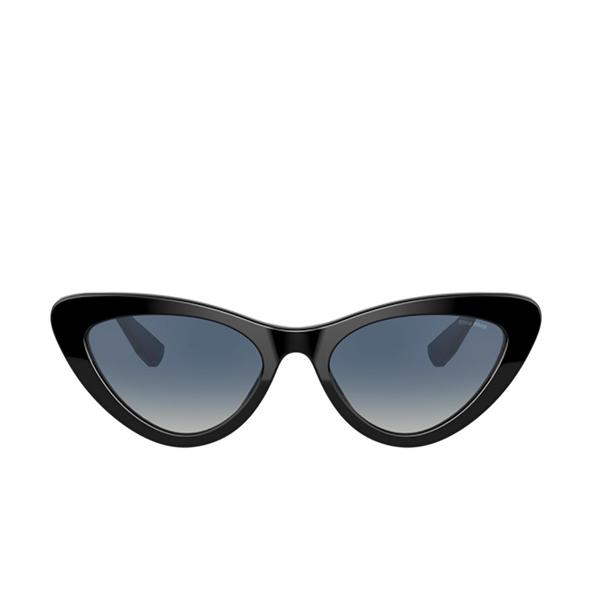 Miu Miu® Cat-eye Sunglasses: MU 01VS color Black 1AB3A0 - front view.