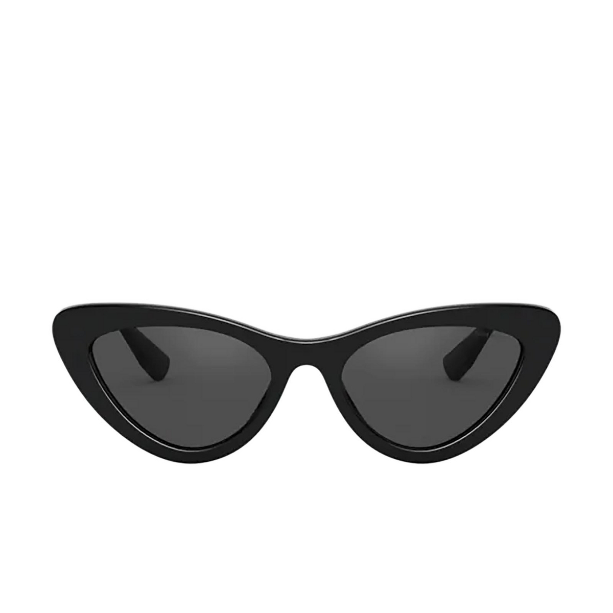 Miu Miu® Cat-eye Sunglasses: MU 01VS color Black 1AB5S0 - front view.