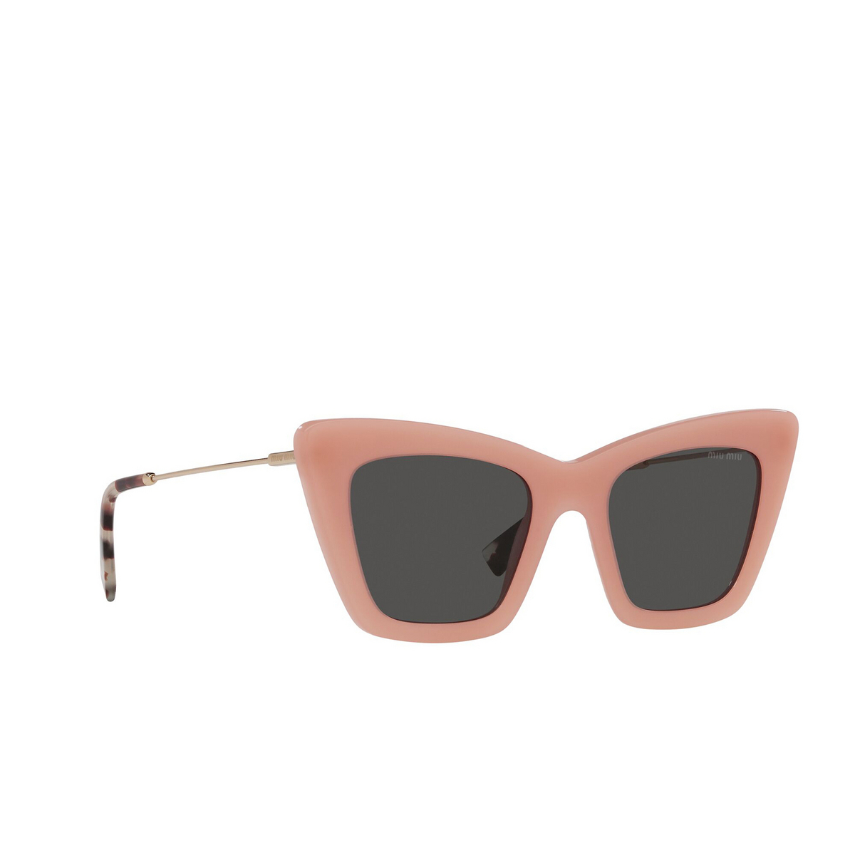 Miu Miu® Cat-eye Sunglasses: MU 01WS color Opal Pink 06X5S0 - three-quarters view.