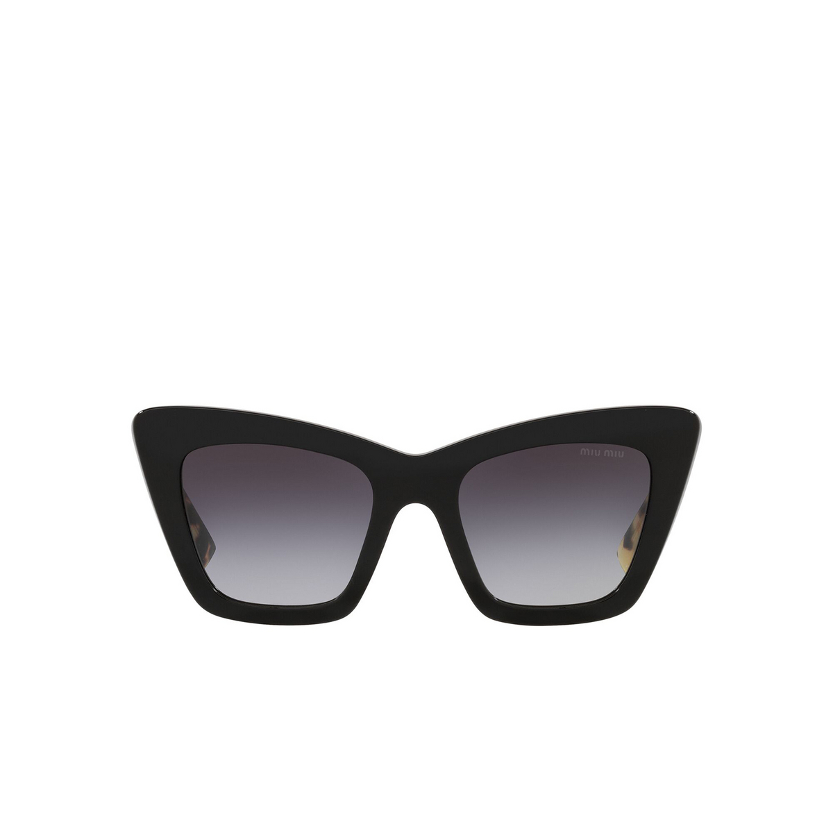 Miu Miu® Cat-eye Sunglasses: MU 01WS color Black 1AB5D1 - front view.
