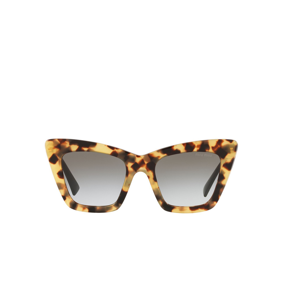 Miu Miu® Cat-eye Sunglasses: MU 01WS color Havana Light 7S00A7 - front view.