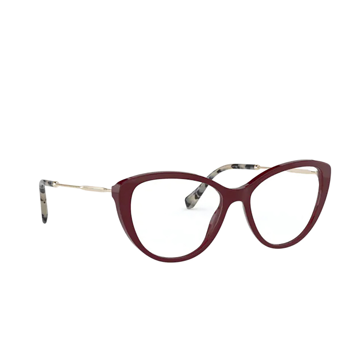 Miu Miu® Cat-eye Eyeglasses: MU 02SV color Bordeaux USH1O1 - three-quarters view.