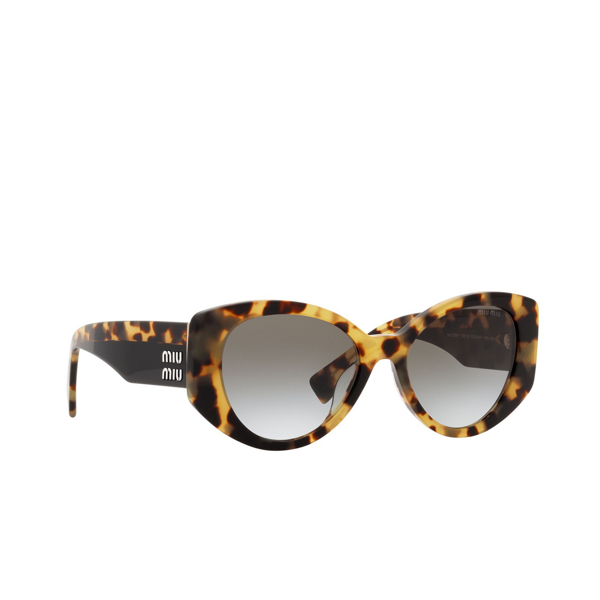 Miu Miu® Cat-eye Sunglasses: MU 03WS color Light Havana 7S00A7 - three-quarters view.