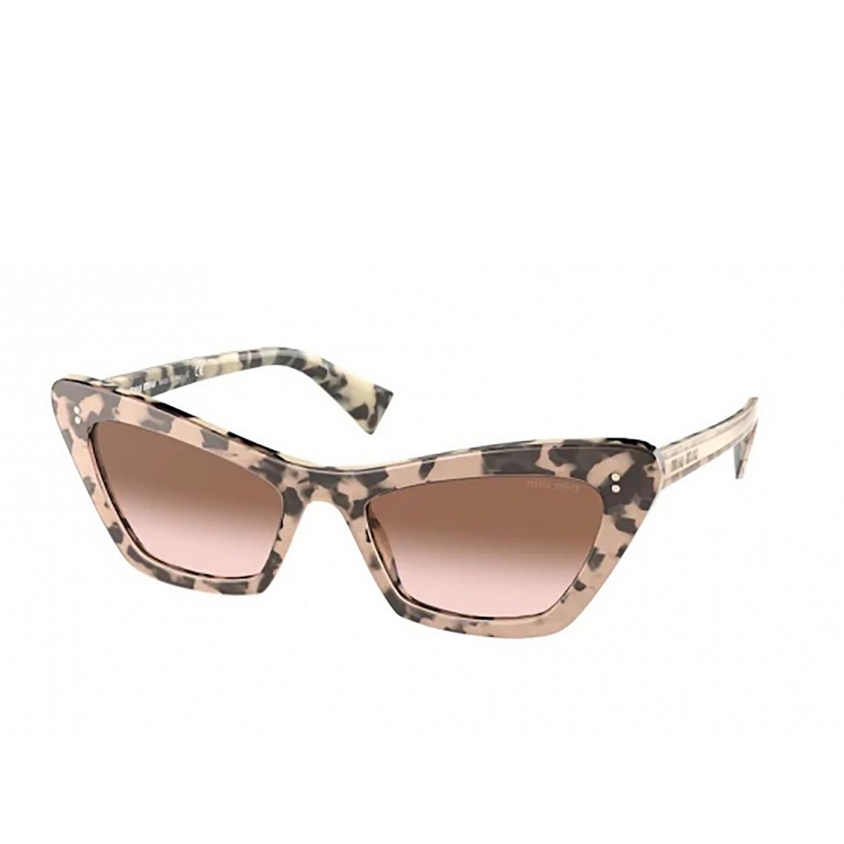 Miu Miu MU 03XS Sunglasses 07D0A6 Havana / Transparent Pink - three-quarters view