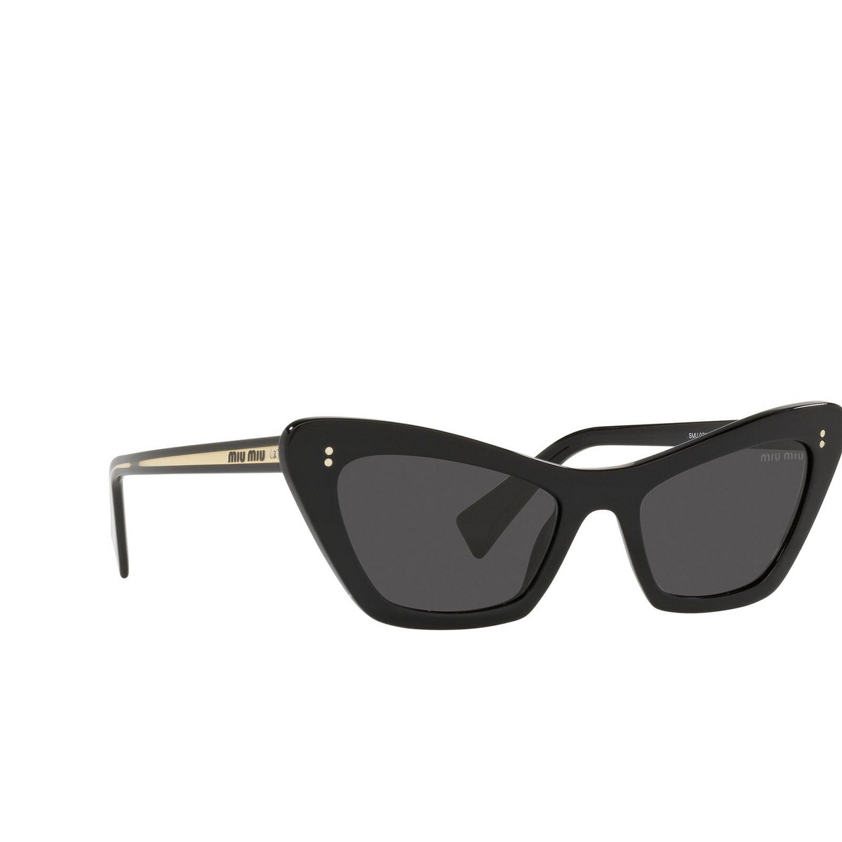 Miu Miu® Cat-eye Sunglasses: MU 03XS color Black 1AB5S0 - three-quarters view.