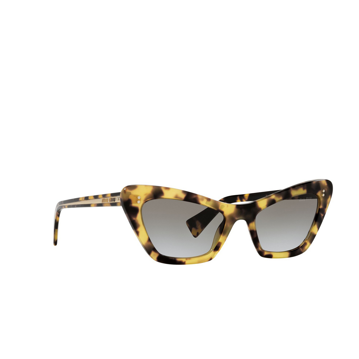 Miu Miu® Cat-eye Sunglasses: MU 03XS color Light Havana 7S00A7 - three-quarters view.