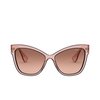 Miu Miu MU 08VS Sunglasses 01I0A5 pink transparent - product thumbnail 1/3