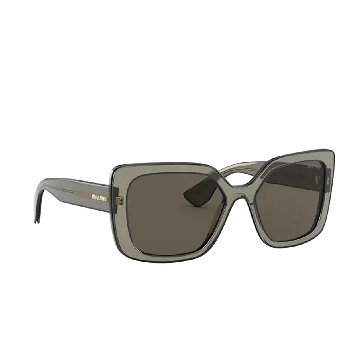 Miu Miu® Square Sunglasses: MU 09VS color Black Transparent 08H5S2 - three-quarters view.