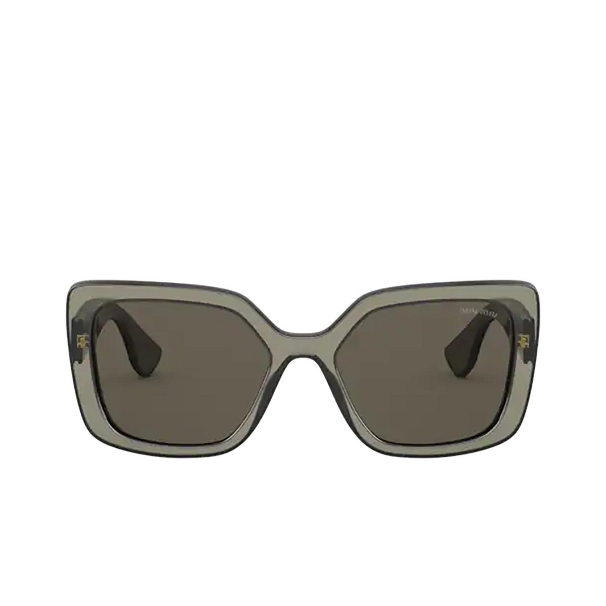 Miu Miu® Square Sunglasses: MU 09VS color Black Transparent 08H5S2 - front view.