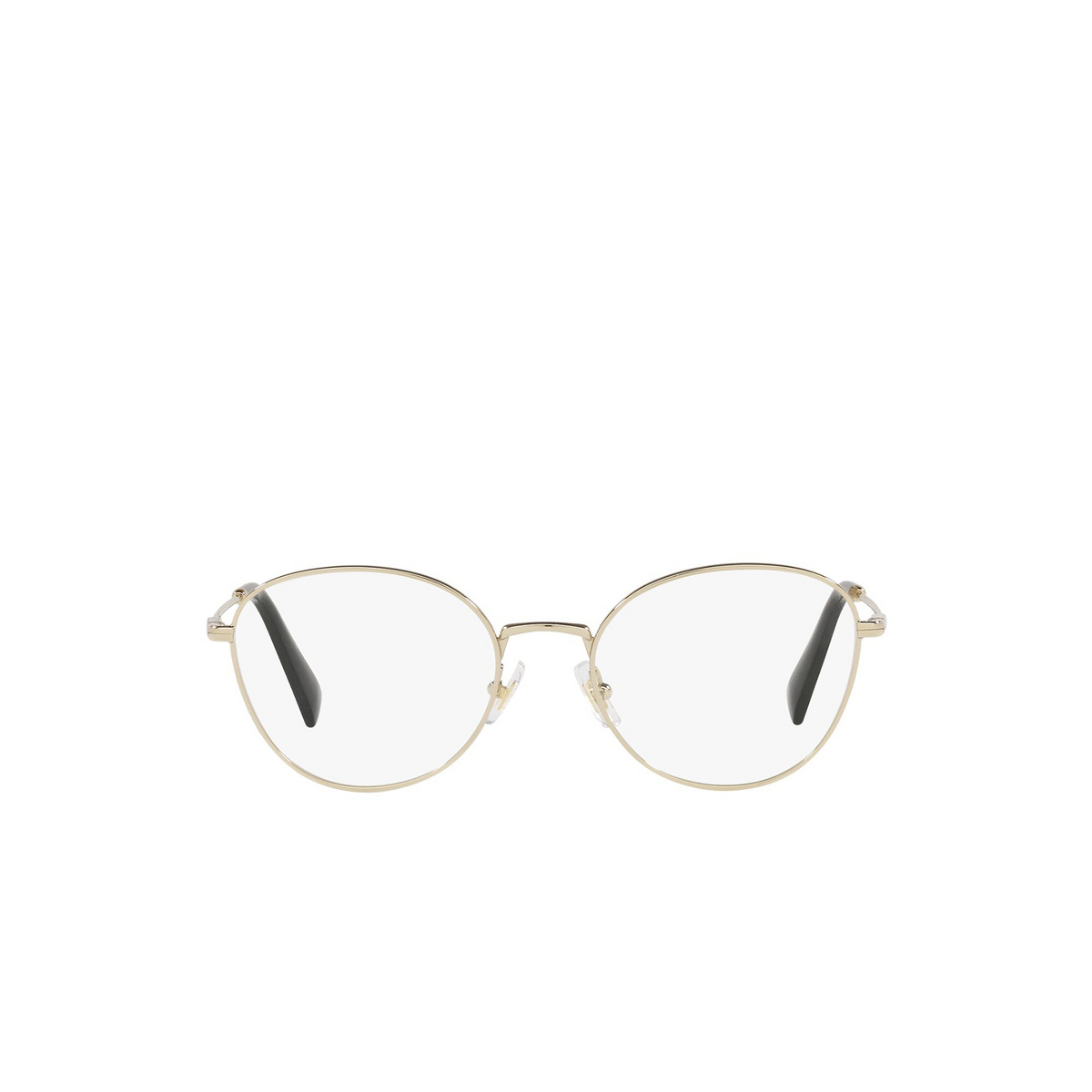 Miu Miu® Cat-eye Eyeglasses: MU 50UV color Pale Gold ZVN1O1 - front view.